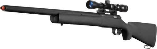 Vista 4 de Lancer Tactical Rifle Airsoft de Francotirador M24 Mejorado de Acción de Cerrojo Accionado por Resorte con Mira