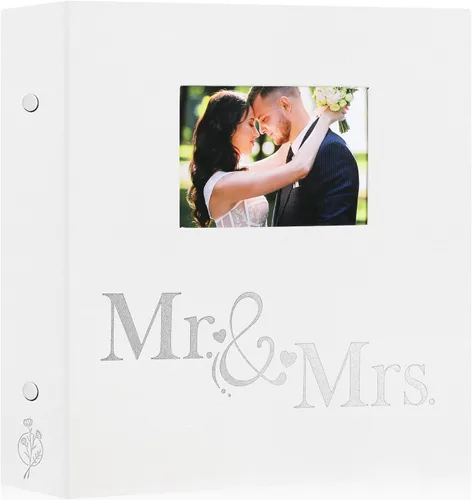 Vista 10 de Lanpn Álbum de fotos de boda de 4 x 6 pulgadas, 2 paquetes, cada paquete tiene capacidad para 50 imágenes, mini álbumes de fotos de boda