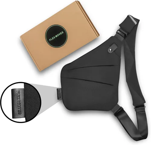 Vista 2 de Flex Moves PERSONAL FLEX BAG Bolso bandolera antirrobo para hombres y mujeres, bolsa de pecho para deportes, viajes, uso diario