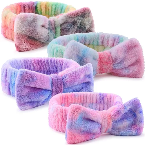 Vista 9 de WSYUB Diadema de spa, maquillaje, diademas de maquillaje esponjosas, suministros para fiestas de pijamas, diademas faciales para lavar la cara