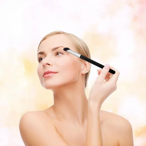 Vista 5 de 4 brochas correctoras para debajo de los ojos, cepillo profesional de base para mezclar líquidos o polvos cosméticos en ángulo