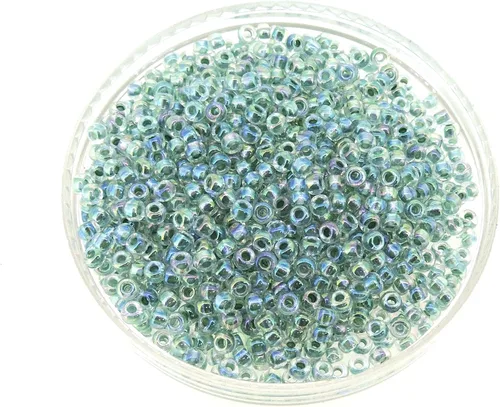 Vista 5 de Juego de 3 tubos – Miyuki Seed Beads Redondas, Tamaño 8/0, Seafoam Lined Crystal AB, 0.78 oz cada uno (2.33 oz en total) 8-263