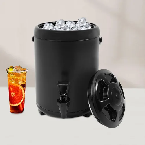 Vista 5 de Dispensador de bebidas con aislamiento de acero inoxidable, dispensador de bebidas calientes con grifo, dispensador térmico de bebidas frías