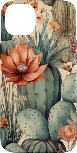 Vista 15 de Cactus Botanical Desert Western Funda bohemia moderna terracota para iPhone 17