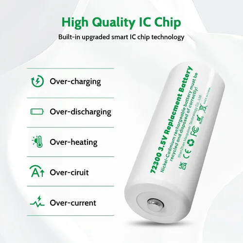 Vista 3 de Batería de repuesto para Welch Allyn 72300 3.5V 1500 mAh batería recargable