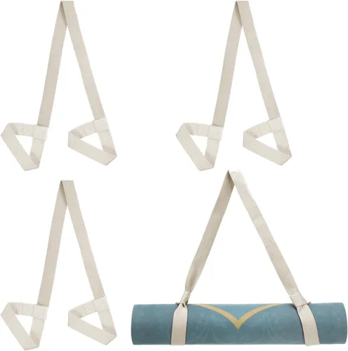 Vista 14 de PATIKIL Correa de esterilla de yoga, correas ajustables para esterilla de yoga, correas de transporte de algodón antideslizante soporte