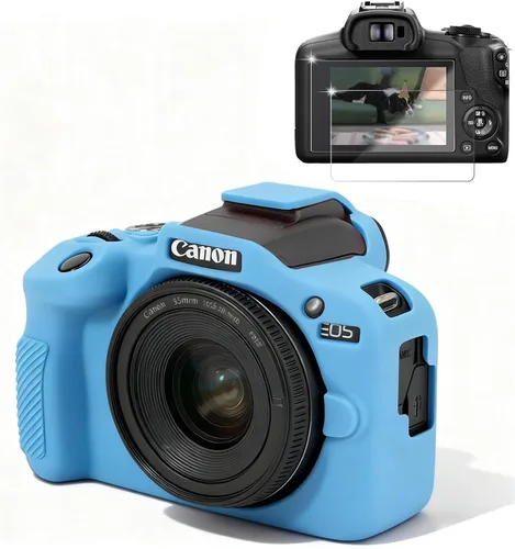 Vista 10 de Funda para cámara Canon EOS R100, funda protectora de silicona suave, antiarañazos, funda delgada con protector de pantalla, accesorios para Canon