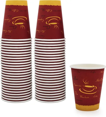 Vista 6 de PAMI Vasos de papel para café caliente de 8 onzas, [Paquete de 50], desechables, para llevar para bebidas calientes, vasos de papel de un solo uso