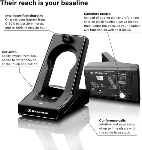Vista 4 de EPOS SD PRO1 ML - Auriculares inalámbricos para PC y teléfono de escritorio, MS Teams, compatibles con aplicaciones de computadora de voz y video