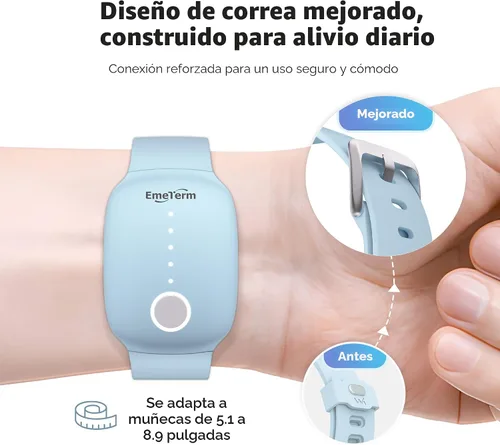 Vista 2 de EmeTerm Moda, aprobado por la FDA, estimulador de electrodos para aliviar las náuseas, las náuseas matutinas, el mareo por movimiento, el viaje