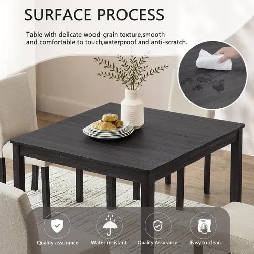 Vista 4 de Harper & Bright Designs Juego de mesa de comedor cuadrada de 39 pulgadas