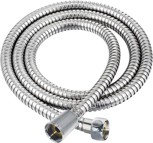 Vista 8 de Manguera de ducha de 60 pulgadas de acero inoxidable de mano de repuesto con tuerca de latón, extensión de manguera de ducha flexible larga