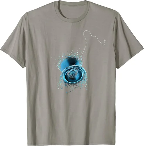 Vista 25 de Shattered Yo Yo - Camiseta de diseño azul impresionante, Negro, S