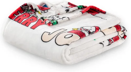 Vista 50 de Berkshire Peanuts® VelvetLoft® - Manta de felpa de Snoopy con bonito personaje, acogedora manta Fairisle Crimson Neutral, manta de 55 x 70 pulgadas