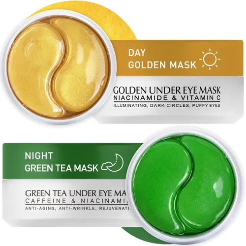 Vista 14 de Kit de parches para debajo de los ojos: 120 piezas de retinol y gel dorado para ojeras, hinchazón y arrugas, almohadillas de tratamiento de piel