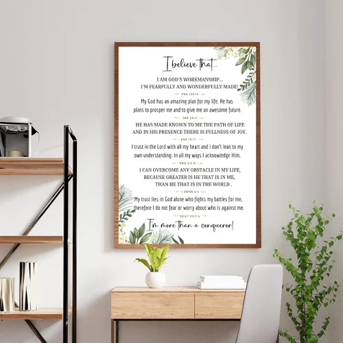 Vista 8 de Christian Confessions based on Bible verses - Spiritual Affirmations - Declarations Printed Poster - Wall Art Print - Christian gift - Minimalistic