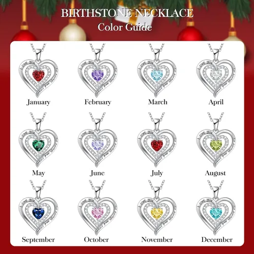 Vista 6 de Birthstone Jewelry Necklace for Women on Birthday Anniversary Presents for Wife Women Necklaces for Valentine's Day, Christmas, Mother's Day