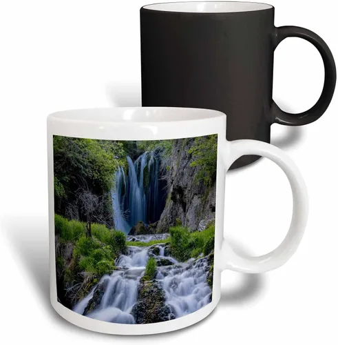Vista 9 de 3dRose Tunnel on Iron Mountain Road at Sunset 11oz Two-Tone Black Mug