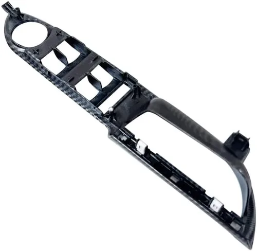 Vista 3 de Moldura de Interruptor de Ventana Lateral Izquierda del Conductor Completamente de Fibra de Carbono con Manija Compatible con Ford Escape C-max