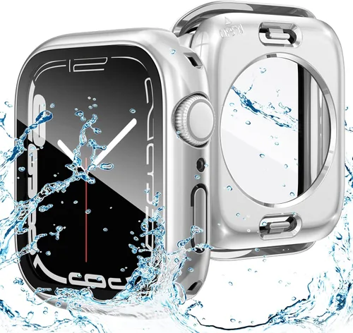 Vista 20 de Goton Funda impermeable 2 en 1 para Apple Watch, protector de pantalla para series 6/5/4, SE 3/2/1 de 40mm, cubierta frontal de vidrio protectora