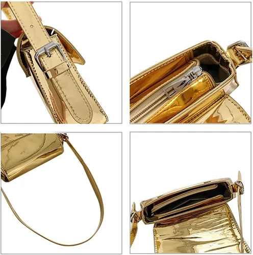 Vista 3 de Valleycomfy Women Y2k Silver Purse Hobo Bag Tote Handbag Satchel Bag Cute Party Bag Clutch Purses Crossbody Bags