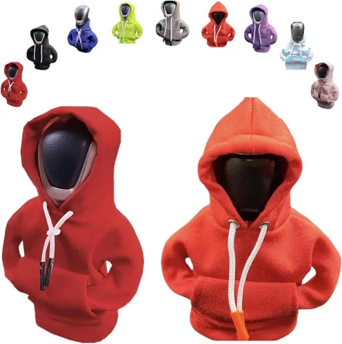 Vista 42 de Funda para palanca de cambios de automóvil, suéter divertido con pomo de palanca de cambios, sudadera con capucha para decoración y protección