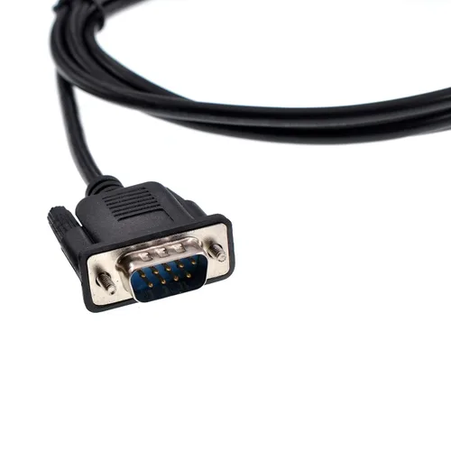 Vista 2 de DB9 RS232 - Cable serie macho a hembra, cable de módem nulo, línea cruzada TX RX para comunicación de datos (5 pies) DB9 RS232 male to female null