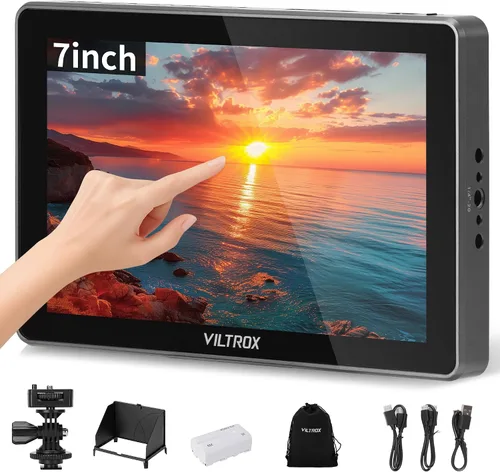 Vista 12 de VILTROX Monitor de campo de cámara de 7 pulgadas, monitor de cámara táctil de 2800 liendres, monitoreo de video Full HD de 1920 x 1080, Lut 3D