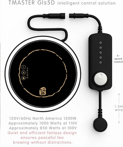 Vista 9 de TMASTER Placa eléctrica de 1200 W, placa caliente redonda de cerámica, estufa portátil de cocina, calentador eléctrico para hervir, hacer té, café