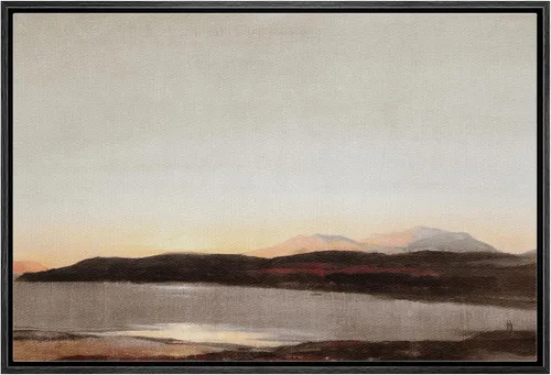Vista 33 de SIGNLEADER Lienzo enmarcado para pared, paisaje pastel abstracto negro, naturaleza, ilustraciones de área silvestre, arte moderno, decorativo