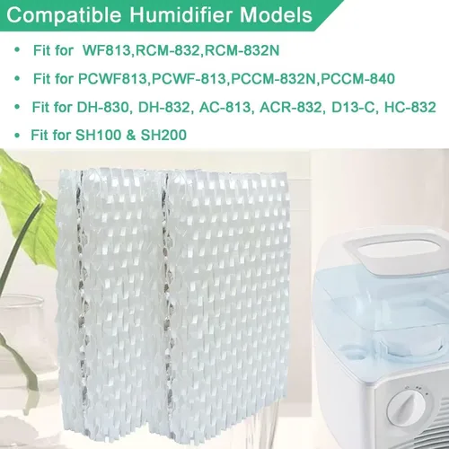 Vista 2 de Paquete de 4 filtros humidificadores de repuesto para Equate, filtro humidificador de repuesto para ReliOn RCM-832 ProCare PCWF813 PCCM-832N