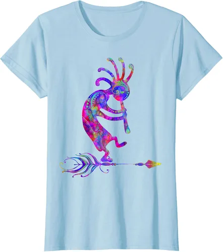 Vista 28 de Native American Kokopelli With Feather 2 - Camiseta Fan Fun, Negro, S
