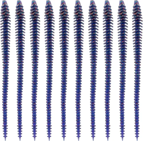 Vista 12 de 6th Sense Gusano Boosa Shakey - Cuerpo acanalado alterno, movimiento flexible, acción de cola bulbosa (10/pk) - Fabricado en los Estados Unidos