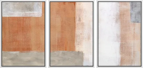Vista 225 de wall26 Lienzo enmarcado para pared, juego de arte de acuarela pastel, paisaje rural, ilustraciones con formas abstractas, arte moderno, decorativo