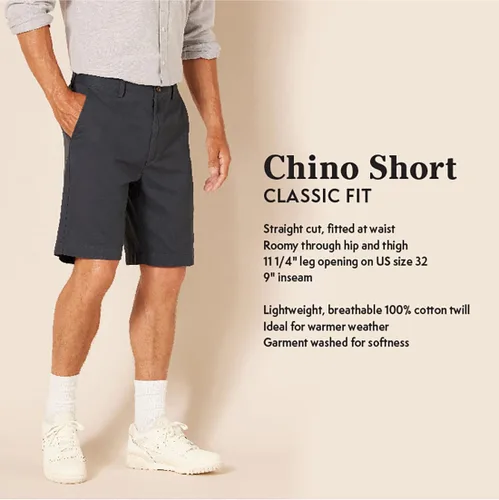 Vista 2 de Tienda Essentials - Pantalón corto de ajuste clásico, 9 pulgadas, para hombre