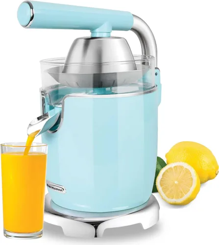 Vista 8 de Brentwood Potente exprimidor eléctrico de cítricos, naranja, limón, lima y pomelo, palanca ergonómica, 2 conos, piezas aptas para lavavajillas Negro