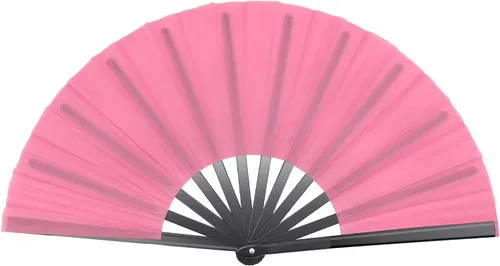 Vista 12 de Quacc Ventilador de mano plegable grande de 13 pulgadas, tela de nailon vintage, retro, gran abanico para baile de línea, festival chino de Kung Fu