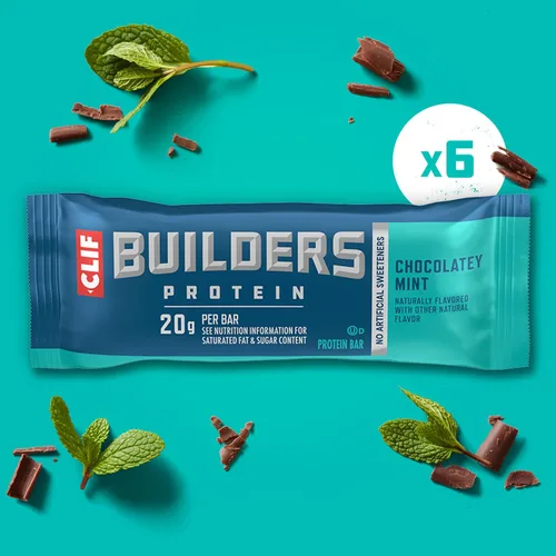Vista 4 de CLIF BUILDERS - Barras de proteínas - Chocolate Mint - 0.71 oz de proteína - Sin gluten (2.4 onzas, 6 unidades)