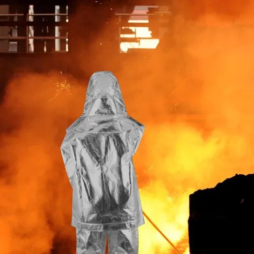 Vista 6 de Ropa resistente al calor - radiación termal anti, traje de papel de aluminio ignífugo de 1000 grados