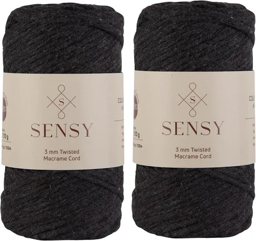Vista 12 de Sensy - Cuerda de macramé prémium de 0.118 in, 109 yardas, 100% algodón, una hebra torcida, cuerda de macramé, hilo de algodón para macramé, hilo