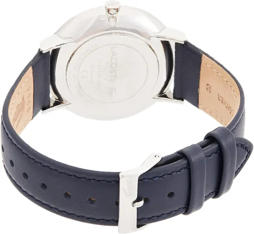 Vista 3 de Lacoste Reloj de cuarzo de acero inoxidable con correa de cuero azul 195 modelo 2010975