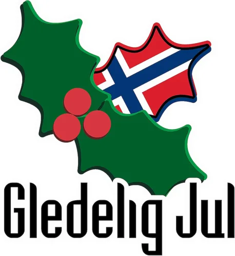 Vista 2 de CafePress Adorno navideño de trineo Gledelig Jul de Noruega