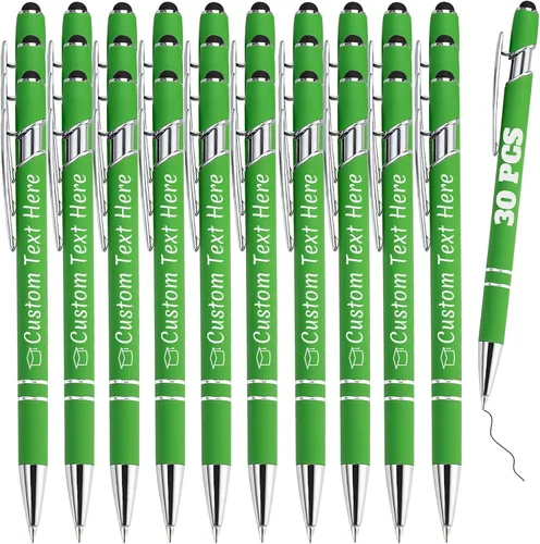 Vista 18 de Bolígrafos personalizados a granel 10 con nombre, grabados con punta de lápiz, bolígrafos de bola personalizados de escritura suave, regalos