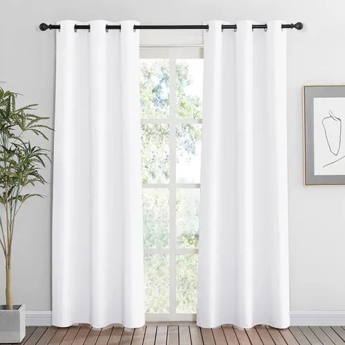 Vista 102 de RYB HOME - Cortinas para armario de 36 pulgadas, cortinas para oscurecer la habitación con ojales resistentes a la oxidación, cortinas de Aqua