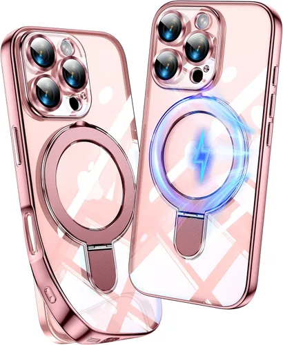 Vista 73 de Funda magnética para iPhone 14 Pro con soporte invisible [compatible con MagSafe] [protector completo de lente de cámara]