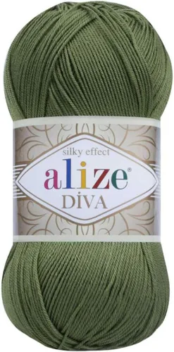Vista 31 de Alize Diva Silk Effect 100% hilo acrílico de microfibra, 1 madejas de bola de 3.53 oz 383yds color (1 - crema)