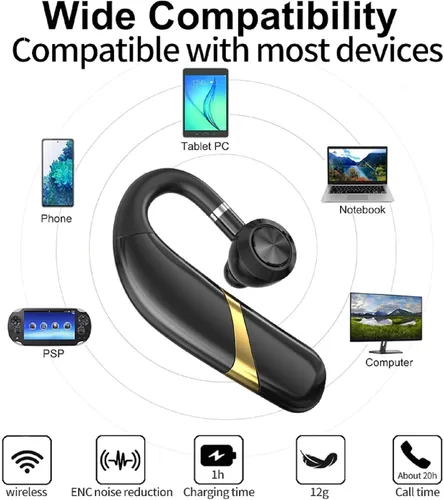 Vista 6 de Auriculares inalámbricos Bluetooth con micrófono, auricular único