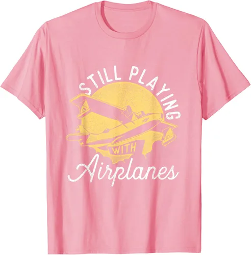 Vista 74 de Still Playing With Airplanes - Camiseta de control remoto RC Avión Piloto, Negro