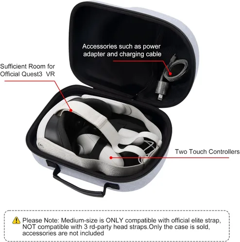 Vista 2 de CBDYWVR Funda de transporte para auriculares Oculus Quest 3 VR, funda de transporte rígida compatible con controladores táctiles Quest 3, otros
