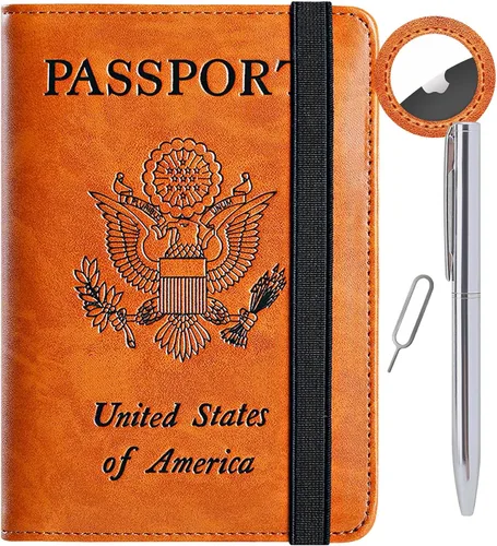 Vista 18 de Passport Holder, Travel Essentials, Passport Cover, RFID Travel Wallet 113#Negro